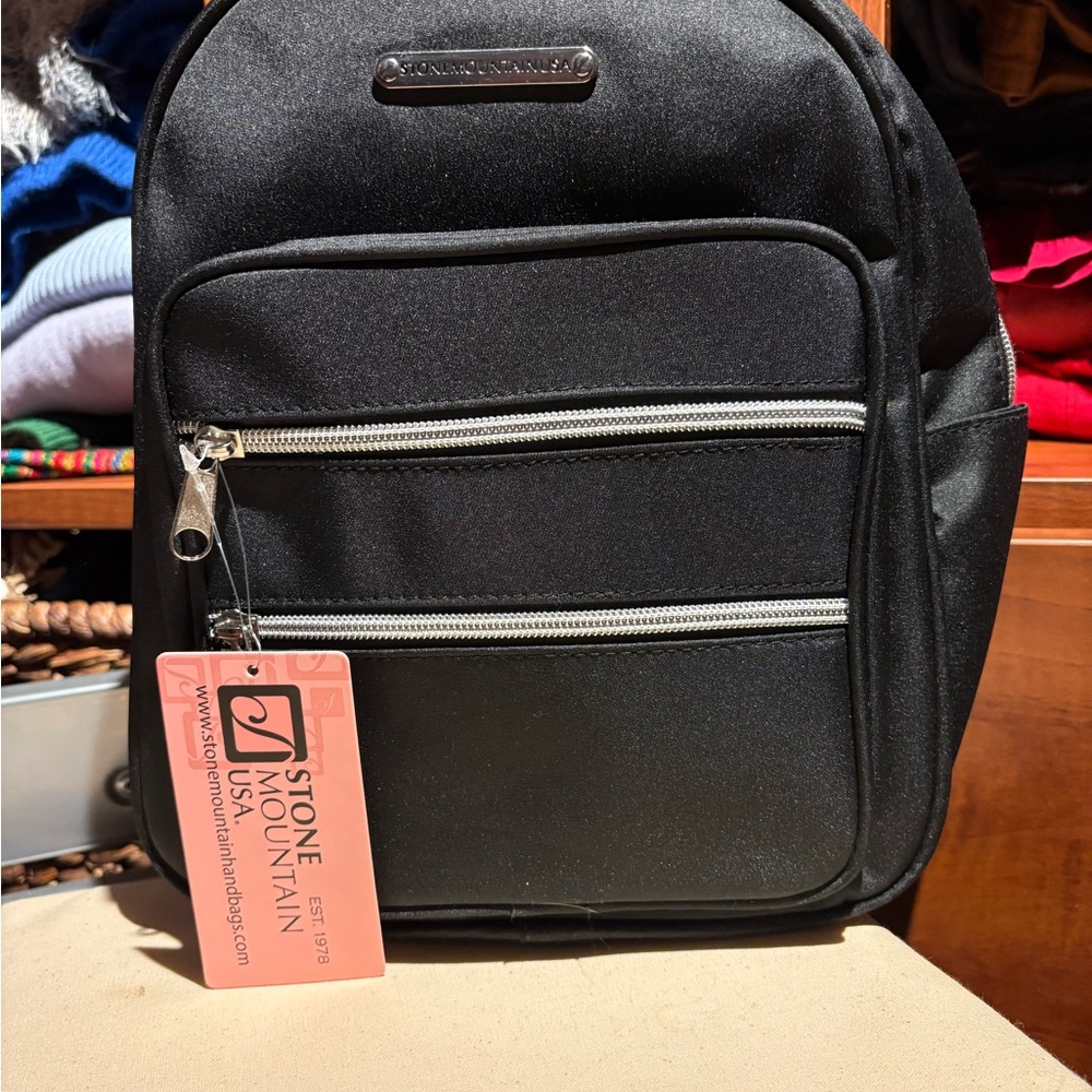 Stone Mountain Accessories Black Backpack with Silver Accents